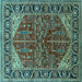 Square Oriental Turquoise Industrial Rug, urb2012turq