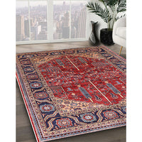 Mid-Century Modern Khaki Rose Pink Oriental Rug, urb2012