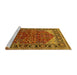 Sideview of Machine Washable Oriental Yellow Industrial Rug, wshurb2012yw