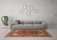 Machine Washable Oriental Brown Industrial Rug, wshurb2012brn