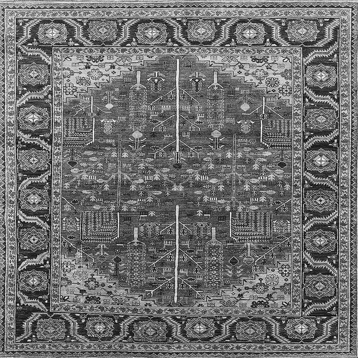 Square Oriental Gray Industrial Rug, urb2012gry
