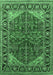 Machine Washable Oriental Emerald Green Industrial Area Rugs, wshurb2012emgrn