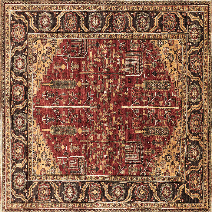Square Oriental Brown Industrial Rug, urb2012brn