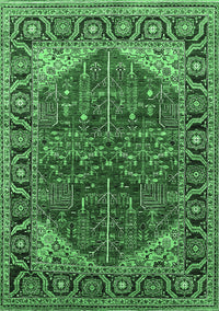 Oriental Emerald Green Industrial Rug, urb2012emgrn