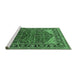 Sideview of Machine Washable Oriental Emerald Green Industrial Area Rugs, wshurb2012emgrn