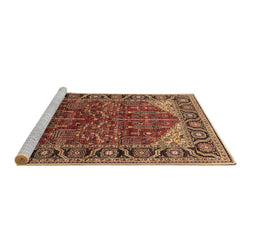 Sideview of Machine Washable Oriental Brown Industrial Rug, wshurb2012brn