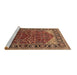 Sideview of Machine Washable Oriental Brown Industrial Rug, wshurb2012brn