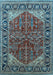 Machine Washable Oriental Light Blue Industrial Rug, wshurb2012lblu