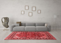 Machine Washable Oriental Red Industrial Rug, wshurb2012red