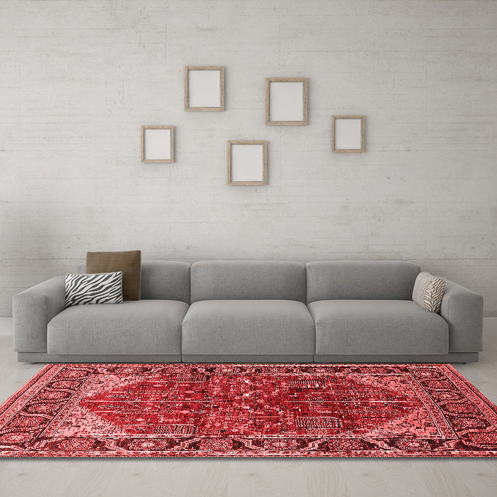 Industrial Red Washable Rugs