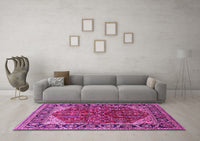 Machine Washable Oriental Pink Industrial Rug, wshurb2012pnk