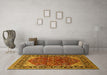 Machine Washable Oriental Yellow Industrial Rug in a Living Room, wshurb2012yw