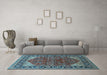 Machine Washable Oriental Light Blue Industrial Rug in a Living Room, wshurb2012lblu