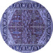 Round Oriental Blue Industrial Rug, urb2012blu