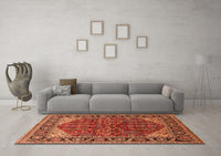 Machine Washable Oriental Orange Industrial Rug, wshurb2012org