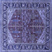 Square Oriental Blue Industrial Rug, urb2012blu