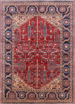 Mid-Century Modern Khaki Rose Pink Oriental Rug, urb2012