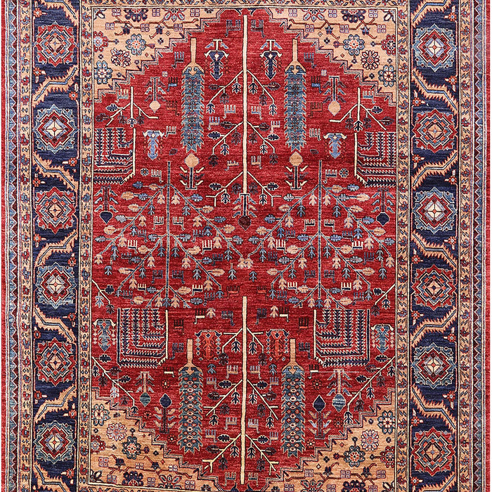 Mid-Century Modern Khaki Rose Pink Oriental Rug, urb2012