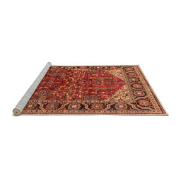 Sideview of Machine Washable Oriental Orange Industrial Area Rugs, wshurb2012org