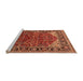 Sideview of Machine Washable Oriental Orange Industrial Area Rugs, wshurb2012org