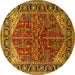 Round Oriental Yellow Industrial Rug, urb2012yw