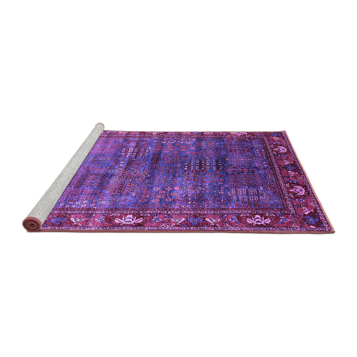 Sideview of Machine Washable Oriental Purple Traditional Area Rugs, wshurb2013pur