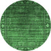 Round Oriental Emerald Green Traditional Rug, urb2013emgrn
