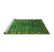 Sideview of Machine Washable Oriental Green Traditional Area Rugs, wshurb2013grn