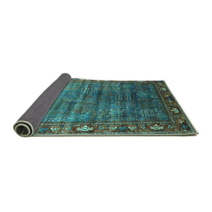 Sideview of Oriental Turquoise Traditional Rug, urb2013turq