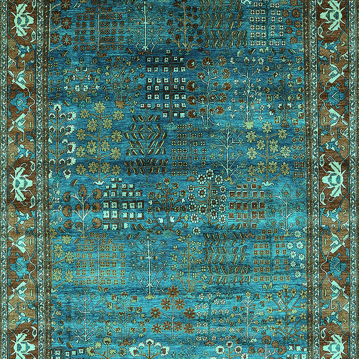 Machine Washable Oriental Turquoise Traditional Area Rugs, wshurb2013turq