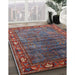 Mid-Century Modern Saffron Red Oriental Rug in Family Room, urb2013