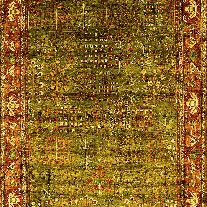 Machine Washable Oriental Yellow Traditional Rug, wshurb2013yw
