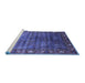 Sideview of Machine Washable Oriental Blue Traditional Rug, wshurb2013blu