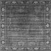 Square Machine Washable Oriental Gray Traditional Rug, wshurb2013gry