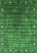 Machine Washable Oriental Emerald Green Traditional Area Rugs, wshurb2013emgrn