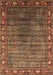 Machine Washable Oriental Brown Traditional Rug, wshurb2013brn