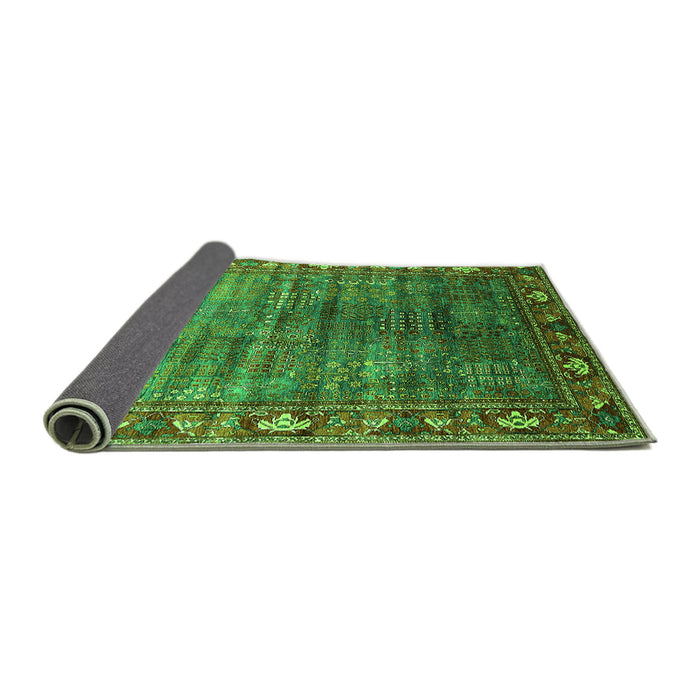 Sideview of Oriental Green Traditional Rug, urb2013grn