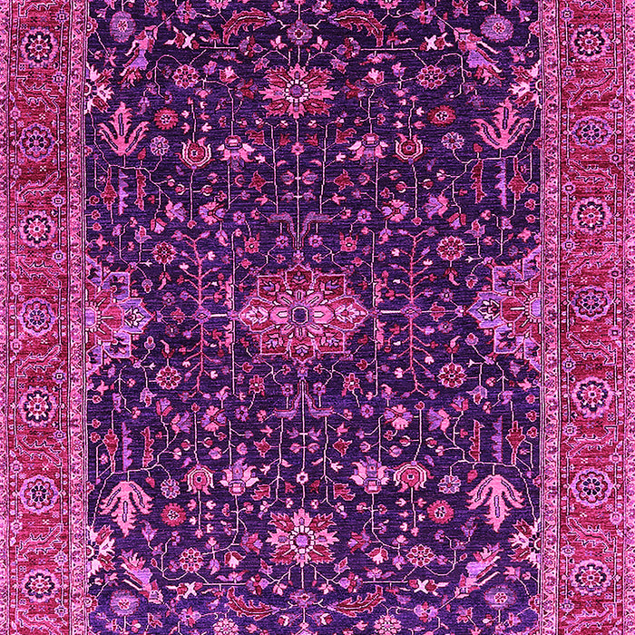 Machine Washable Oriental Pink Traditional Rug, wshurb2014pnk
