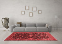 Machine Washable Oriental Red Traditional Rug, wshurb2014red