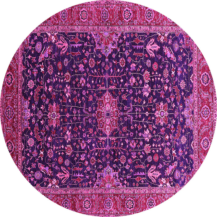 Round Oriental Pink Traditional Rug, urb2014pnk