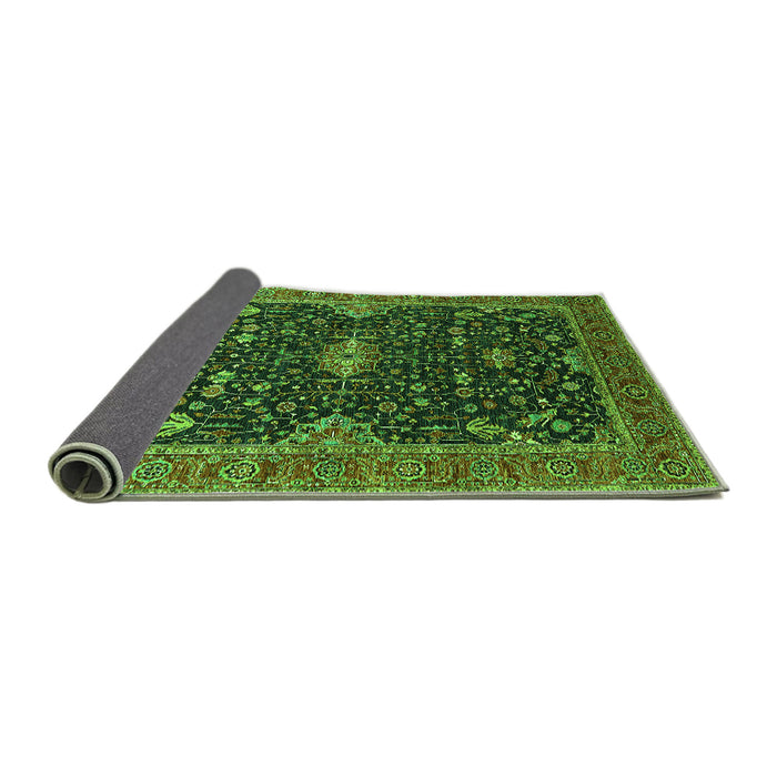 Sideview of Oriental Green Traditional Rug, urb2014grn