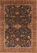 Machine Washable Oriental Brown Traditional Rug, wshurb2014brn