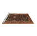 Sideview of Machine Washable Oriental Brown Traditional Rug, wshurb2014brn