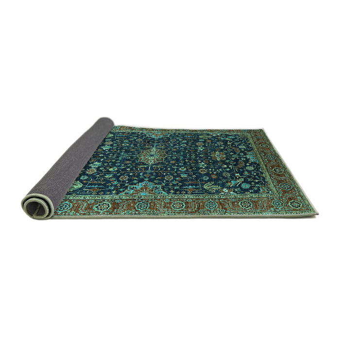 Sideview of Oriental Turquoise Traditional Rug, urb2014turq