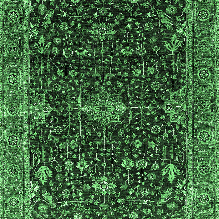 Machine Washable Oriental Emerald Green Traditional Area Rugs, wshurb2014emgrn