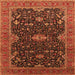 Square Oriental Orange Traditional Rug, urb2014org