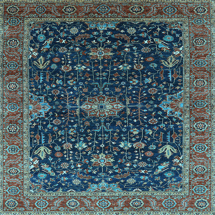 Square Oriental Light Blue Traditional Rug, urb2014lblu