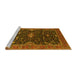 Sideview of Machine Washable Oriental Yellow Traditional Rug, wshurb2014yw