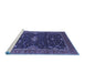 Sideview of Machine Washable Oriental Blue Traditional Rug, wshurb2014blu