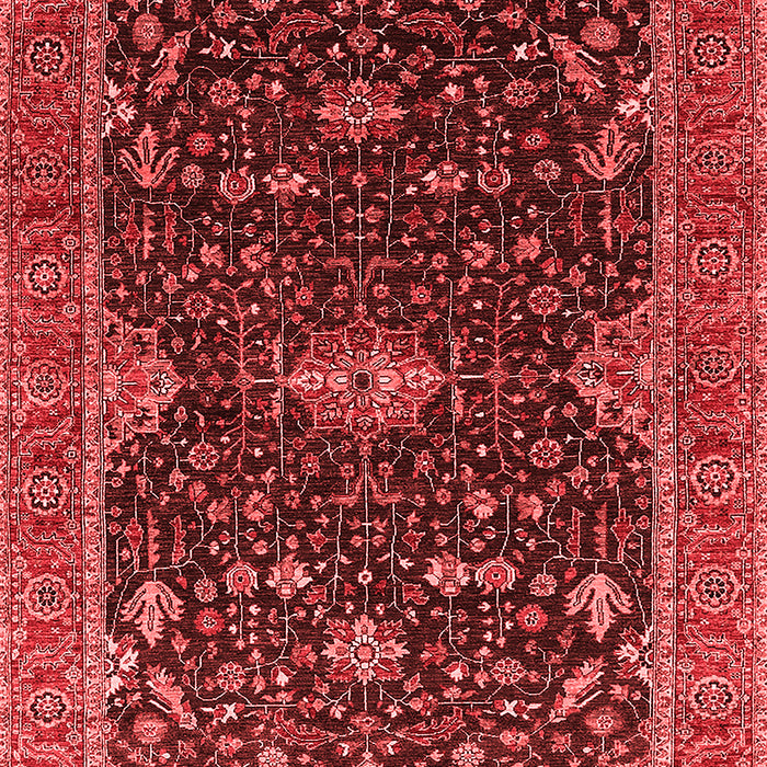 Machine Washable Oriental Red Traditional Rug, wshurb2014red